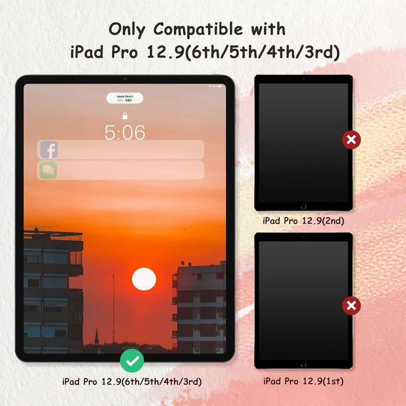 bersem 2 Pack Paperfeel Screen Protector Compatible with iPad Pro 12.9 Inch (2022 & 2021 & 2020 & 2018), iPad Pro 12.9 6th / 5th / 4th / 3rd Generation Matte PET Film for Drawing, Anti-Glare - Image 2